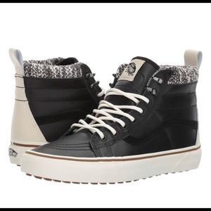 VANS Sk8-hi MTE black and white leather all weather w9/m7.5